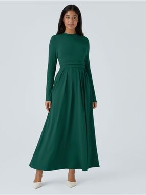 HALARA Forest Green Long Sleeve Maxi Dress size large